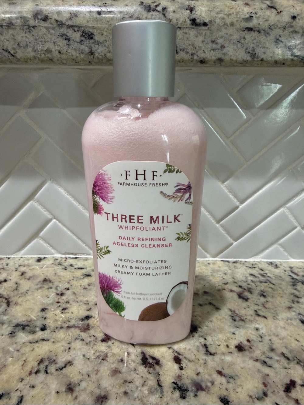 Three Milk Whipfoliant Daily Refining Cleanser - Pink
